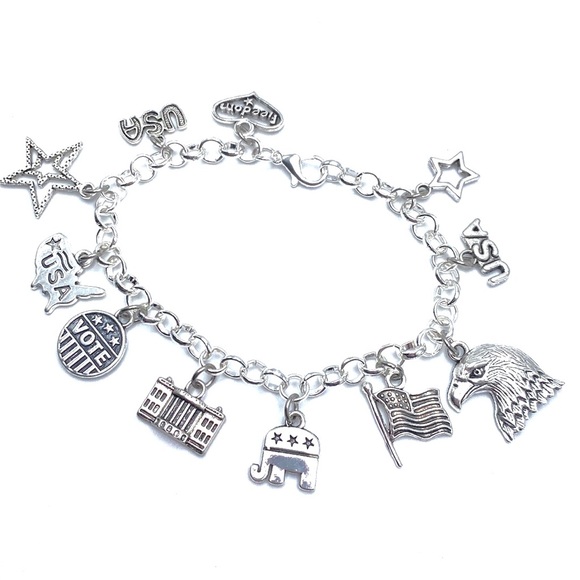Vote Republican Charm Bracelet GOP Politics - Picture 2 of 5